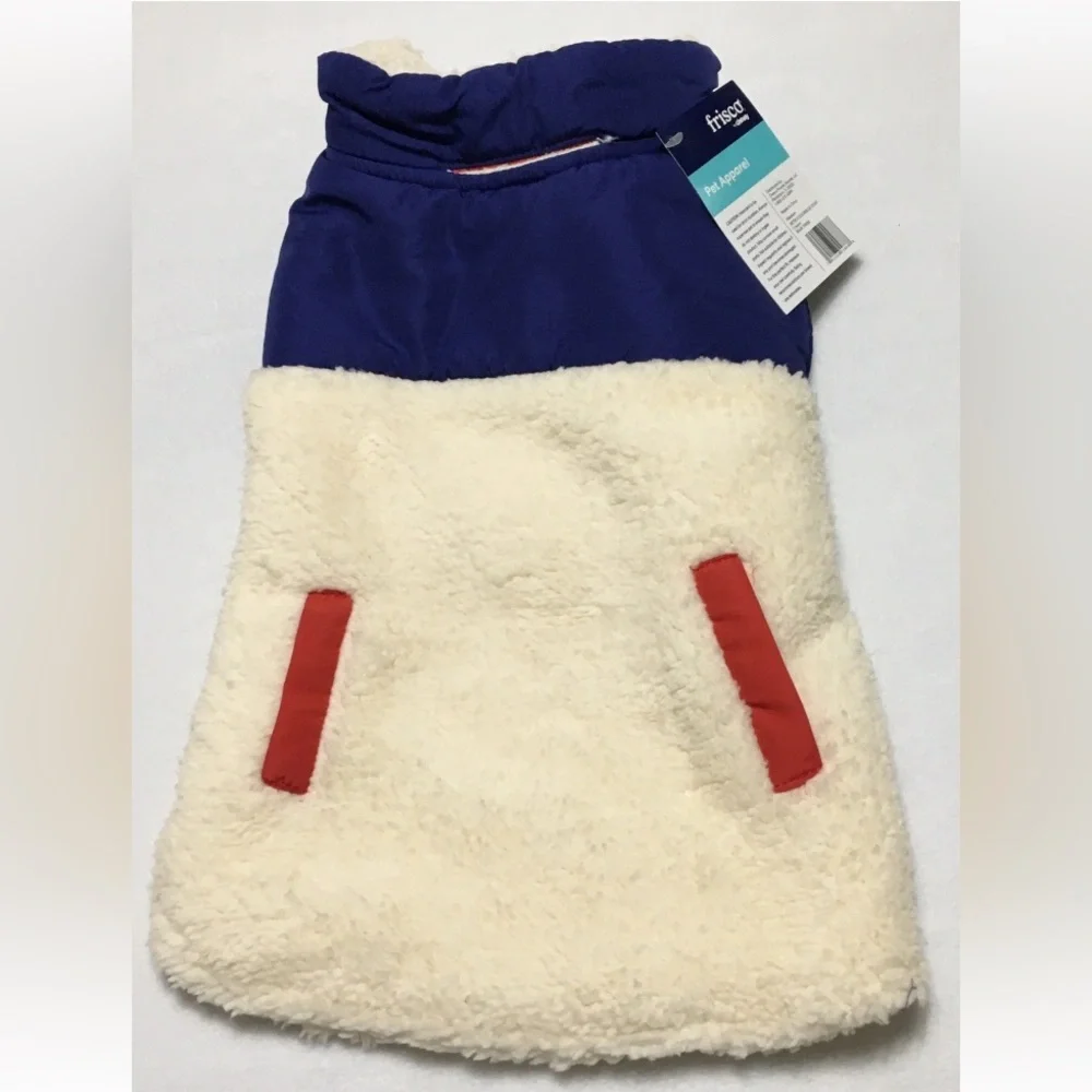 Frisco Pet Apparel M Dog / Cat Retro Colorblock Cream Vest Coat